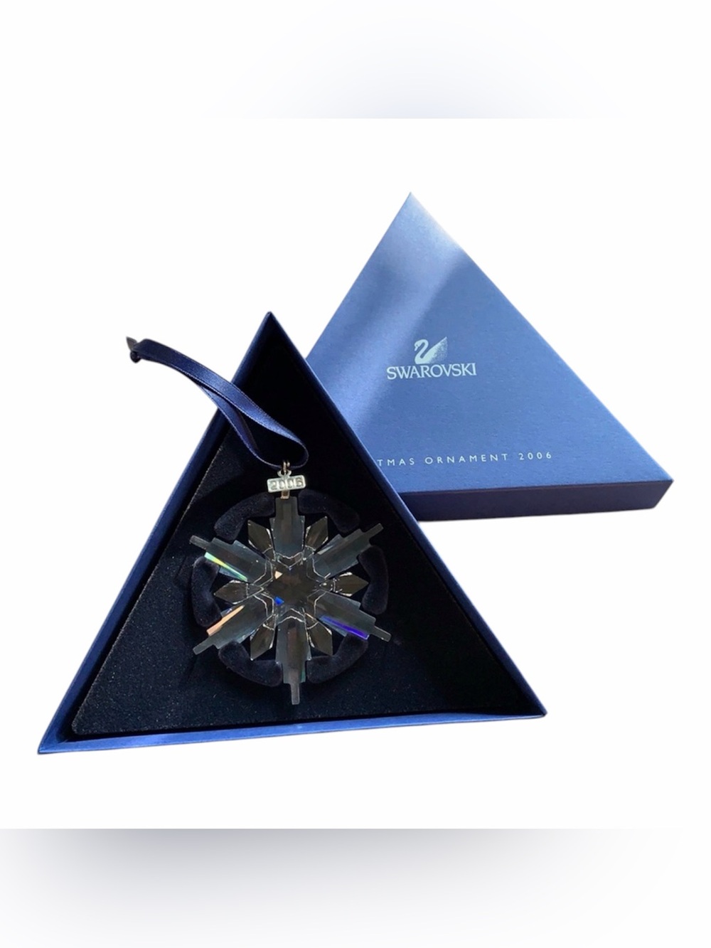 Swarovski Clear Crystal Snowflake Ornament with Blue Box